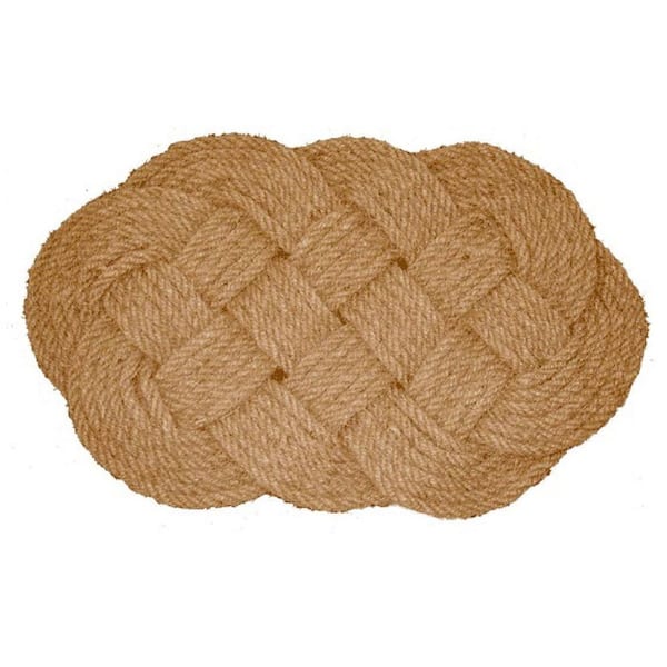 Nature by Geo Beige 20 in. x 30 in. Coir Doormat Woven Lovers Knot, Beige, Outdoor Mat
