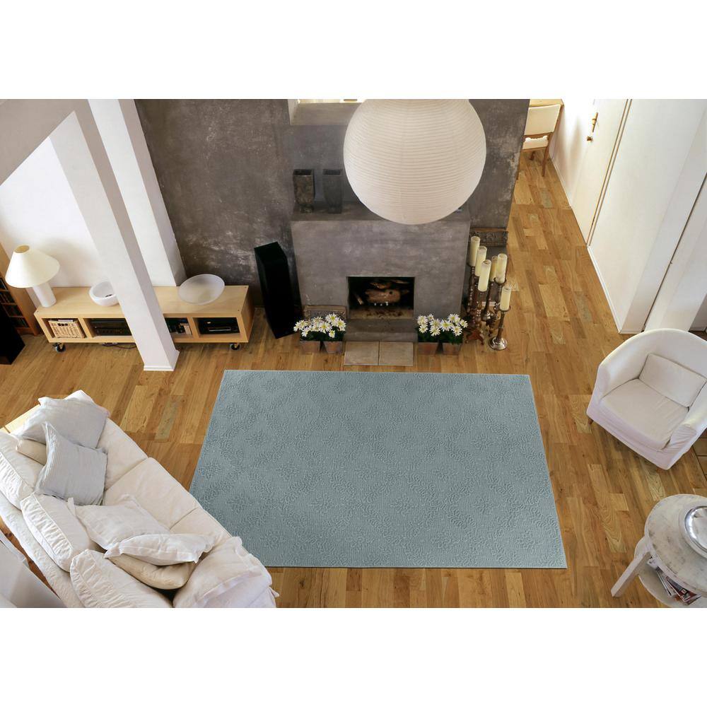 Seafoam Tufted Washable Non-slip 9' x 12' Area Rug
