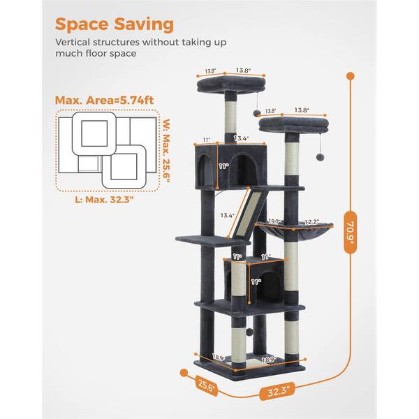 Foobrues Large Cat Tree for Indoor Cats, Multi-Level Cat