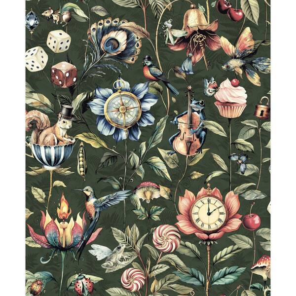 Walls Republic Green Enchanted Wonderland Print Non Woven Non-Pasted ...