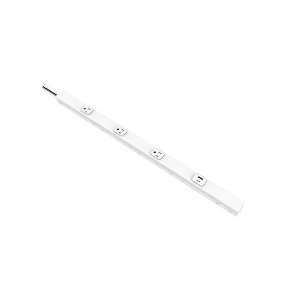 Commercial Electric Cordless 24 in. 3-Outlet Power Strip with 1 USB-A and 1 USB-C, White