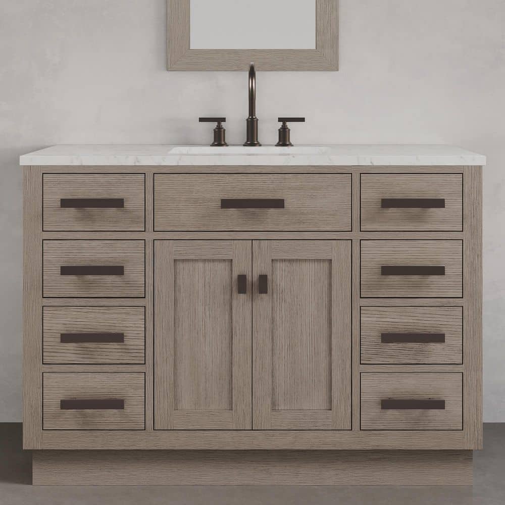 Chestnut 48" Rustic Oak Single Bathroom Vanity