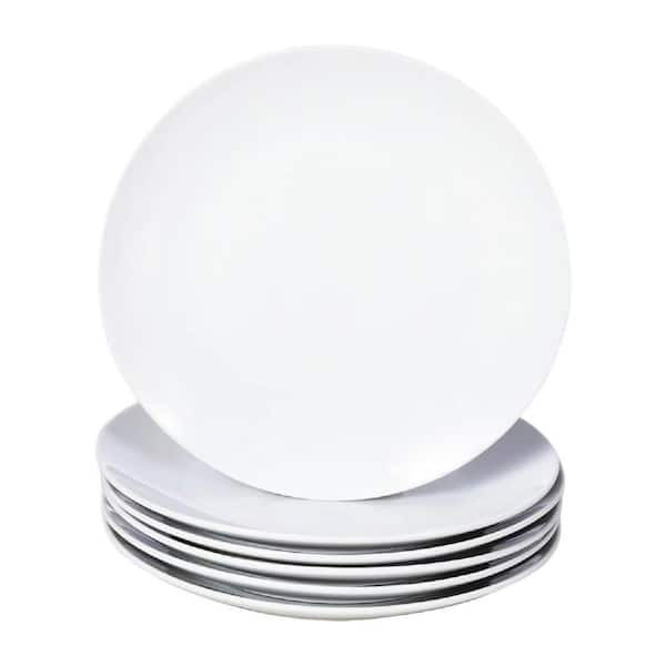 6 Pack White Round Ceramic Small Dessert Plates Porcelain Appetizer Serving Plates for Cake Bread Salad Snack