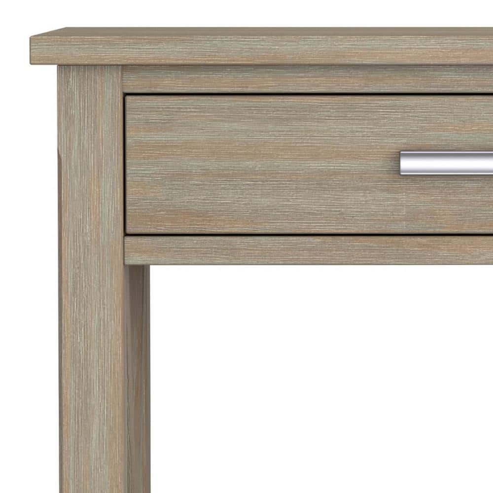 Distressed Gray Wood Console Table with Storage Drawers