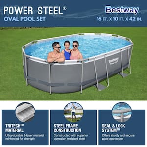 16 ft. x 10 ft. Oval 42 in. Soft-Side Above Ground Swimming Pool Set