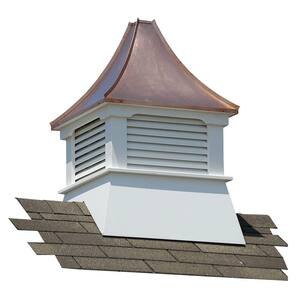 Olympia 24 in. x 24 in. x 38 in. Composite Vinyl Cupola with Copper Roof
