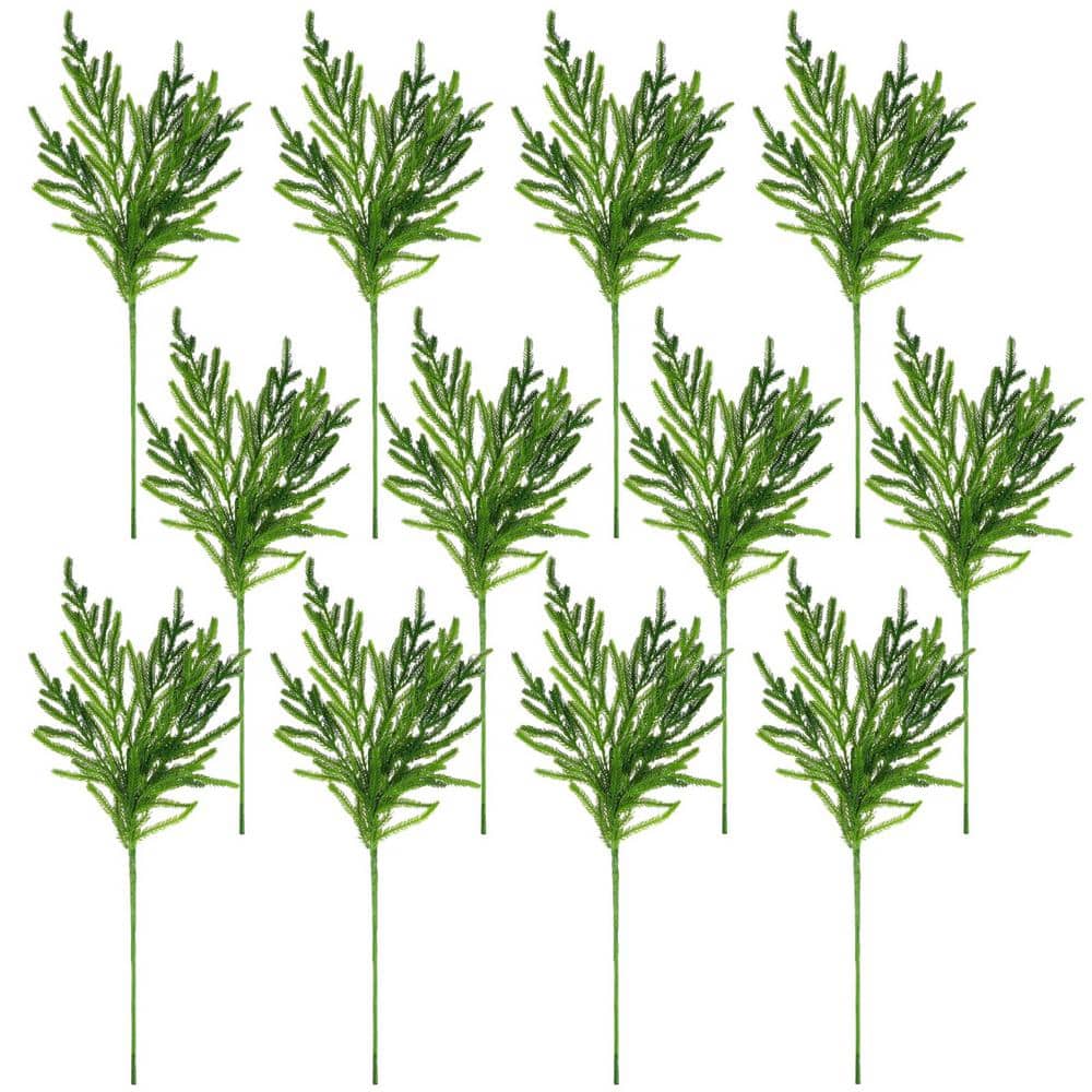 18 in. Green Artificial Christmas Norfolk Pine Branches DIY Crafts for Xmas