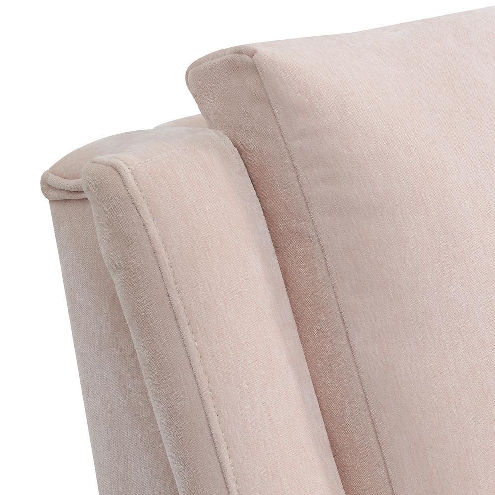 Luxurious Mid-Century Blush Accent Chair with Gold Legs