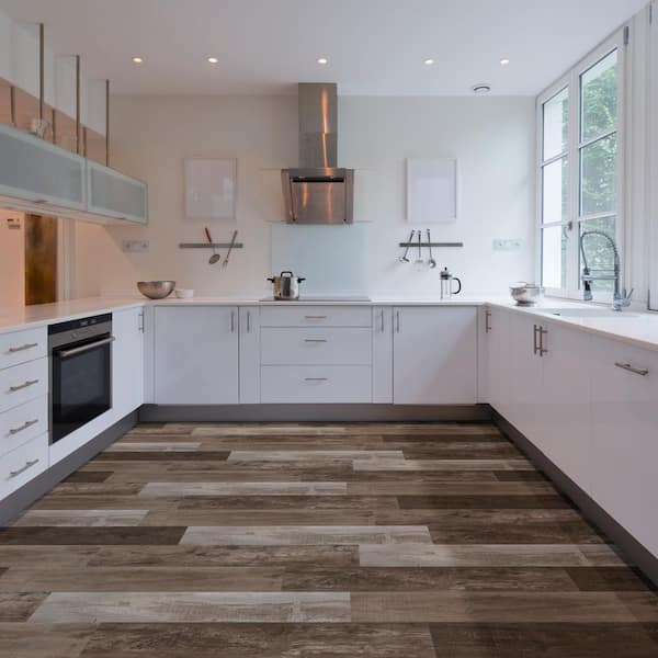 Hickory Lake 12 MIL x 7 in. W x 48 in. L Waterproof Click Lock Luxury Vinyl Plank Flooring (23.8 sq. ft./case)