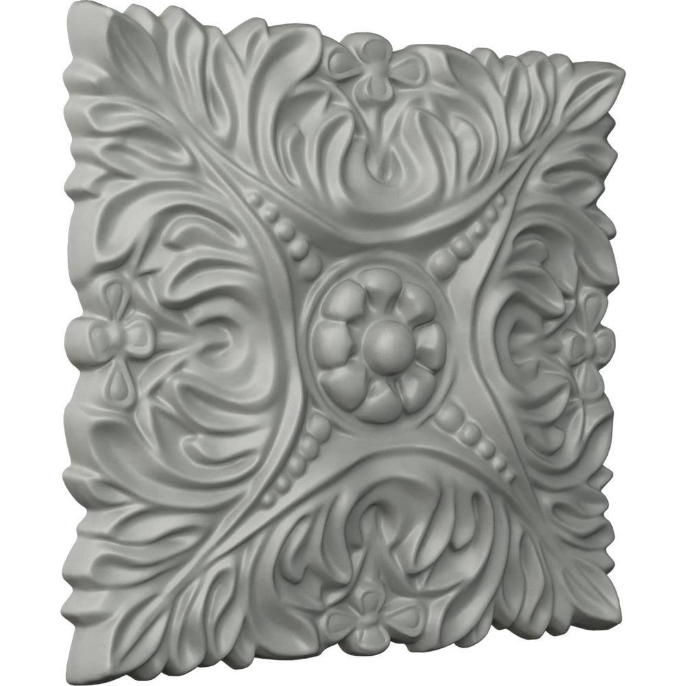Primed White Acanthus Leaf with Beads Square Rosette