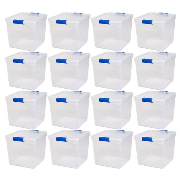 Homz 41-quart Plastic Multipurpose Stackable Storage Container Bins With  Gray Latching Lid For Home And Office Organization, Clear (8 Pack) : Target