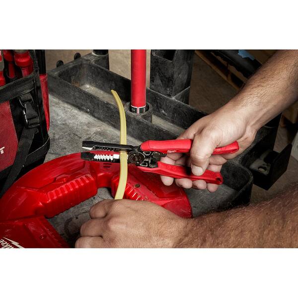 Milwaukee 9 in. 7-in-1 Combination Wire Stripper Cutting Pliers with FASTBACK 5-in-1 Folding Knife