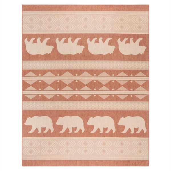 Gertmenian Paseo Orin Terra and Sand 6 ft. x 9 ft. Bear Animal Print Indoor/Outdoor Area Rug