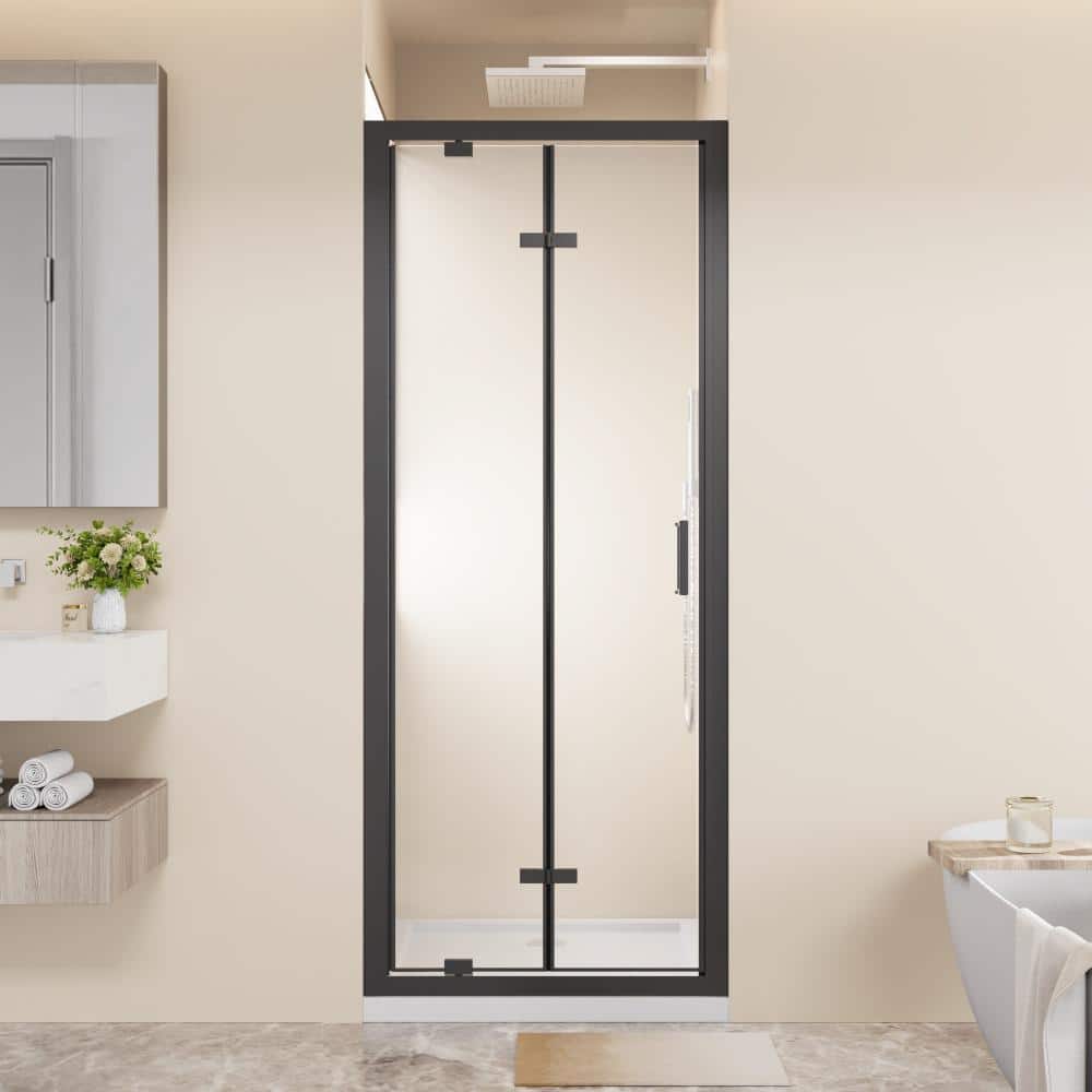 28.8 - 30 in. W x 72 in. H Bi-Fold Framed Shower Door in Matte Black with Clear Tempered Glass price history on PriceWatchPro