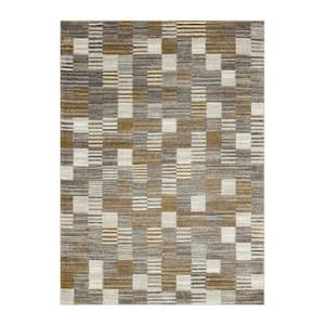 Pernette Gray/Beige 5 ft. 3 in. x 7 ft. Geometric Area Rug