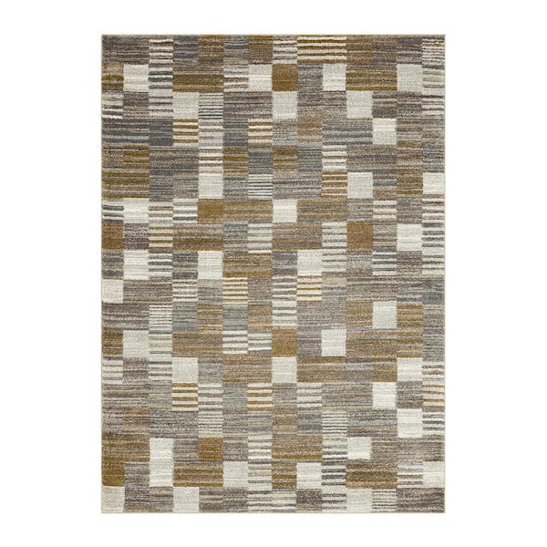 Home Decorators Collection Pernette Gray/Beige 5 ft. 3 in. x 7 ft. Geometric Area Rug