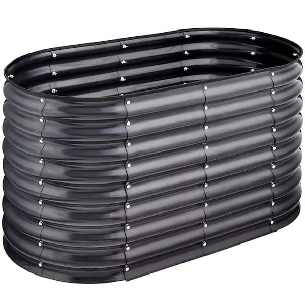 4 ft. x 2 ft. x 2 ft. Steel Raised Garden Bed, Planter Box for Vegetables, Flowers in Charcoal