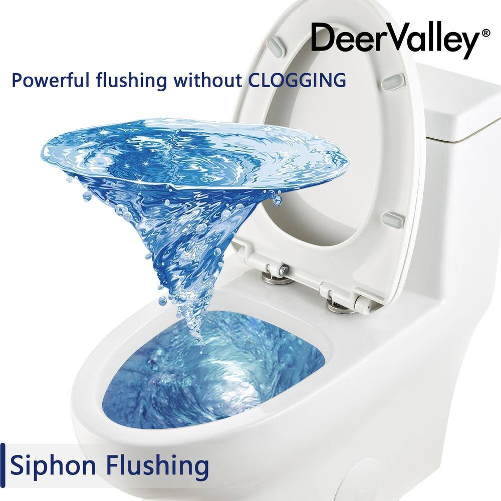 White Ceramic Elongated Dual Flush One-Piece Toilet