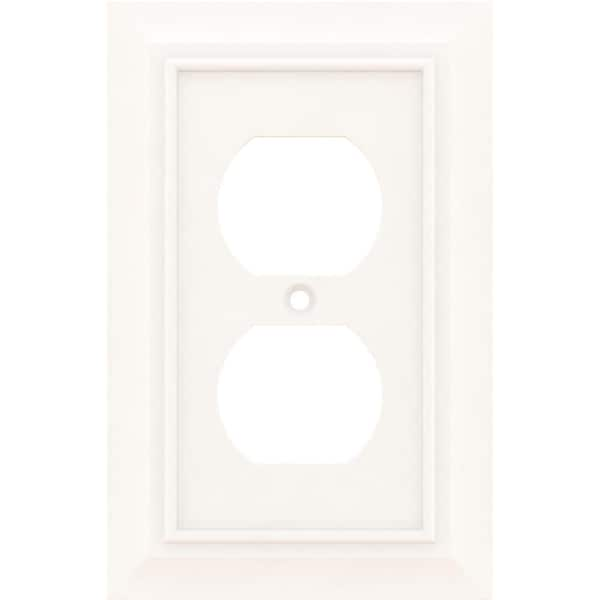 Hampton Bay Architectural White 1-Gang Single Duplex Wall Plate (1-Pack)