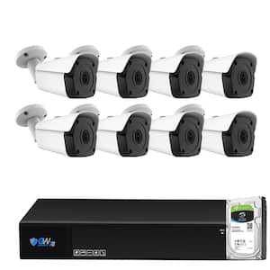 8-Channel HD-Coaxial 5MP Surveillance System 2TB With 8 4-in-1 Analog 2.8mm Fixed Lens Bullet Security Cameras