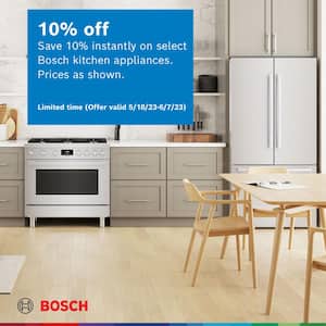 800 Series 36 in 21 cu ft Smart Counter Depth French Door Recessed Handle Refrigerator in Stainless Steel w/ Ice & Water