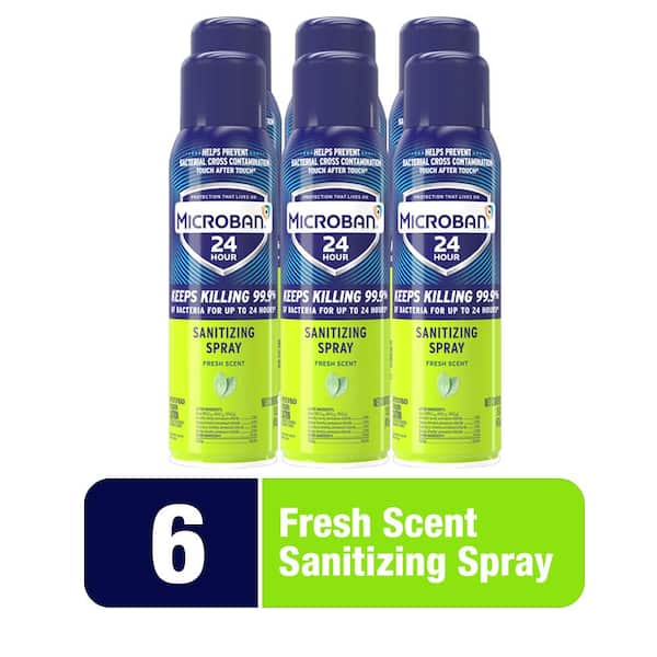 Microban 15 oz. Fresh Scent 24 Hour Sanitizing Aerosol Spray 6 Pack
