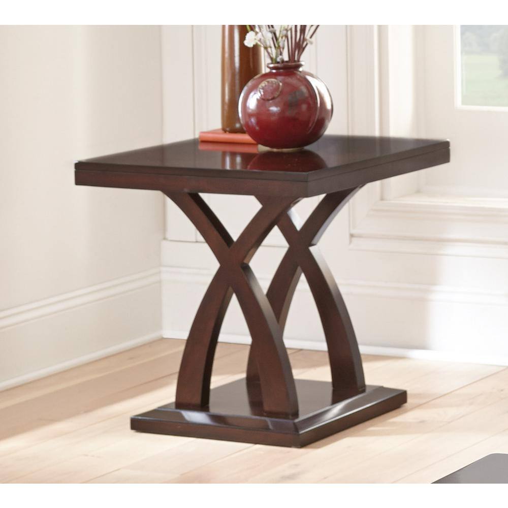Jocelyn Espresso Square Wood End Table 24"