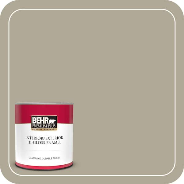 BEHR PREMIUM PLUS 1 qt. #780D-5 Spartan Stone Hi-Gloss Enamel Interior/Exterior Paint & Primer