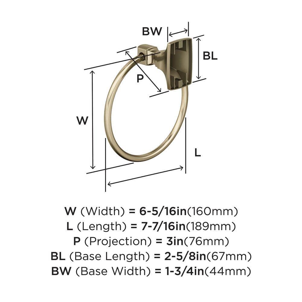 Highland Ridge Golden Champagne Wall Mounted Towel Ring