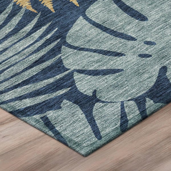 Chantille Machine Washable Indoor/Outdoor Abstract ACN3009 Navy 8 ft. x 10 ft. Area Rug