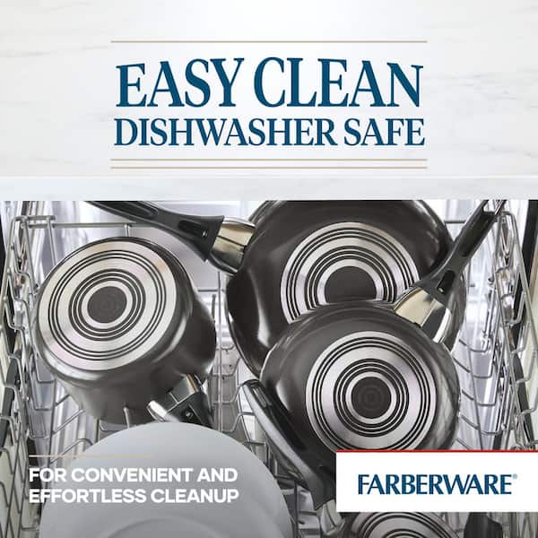 Farberware Dishwasher Safe Nonstick 15-Piece Cookware Set Pewter