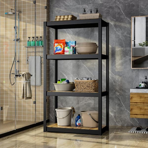 mDesign Rectangular Metal Bathroom Shelf Unit - Free Standing Vertical Storage 3