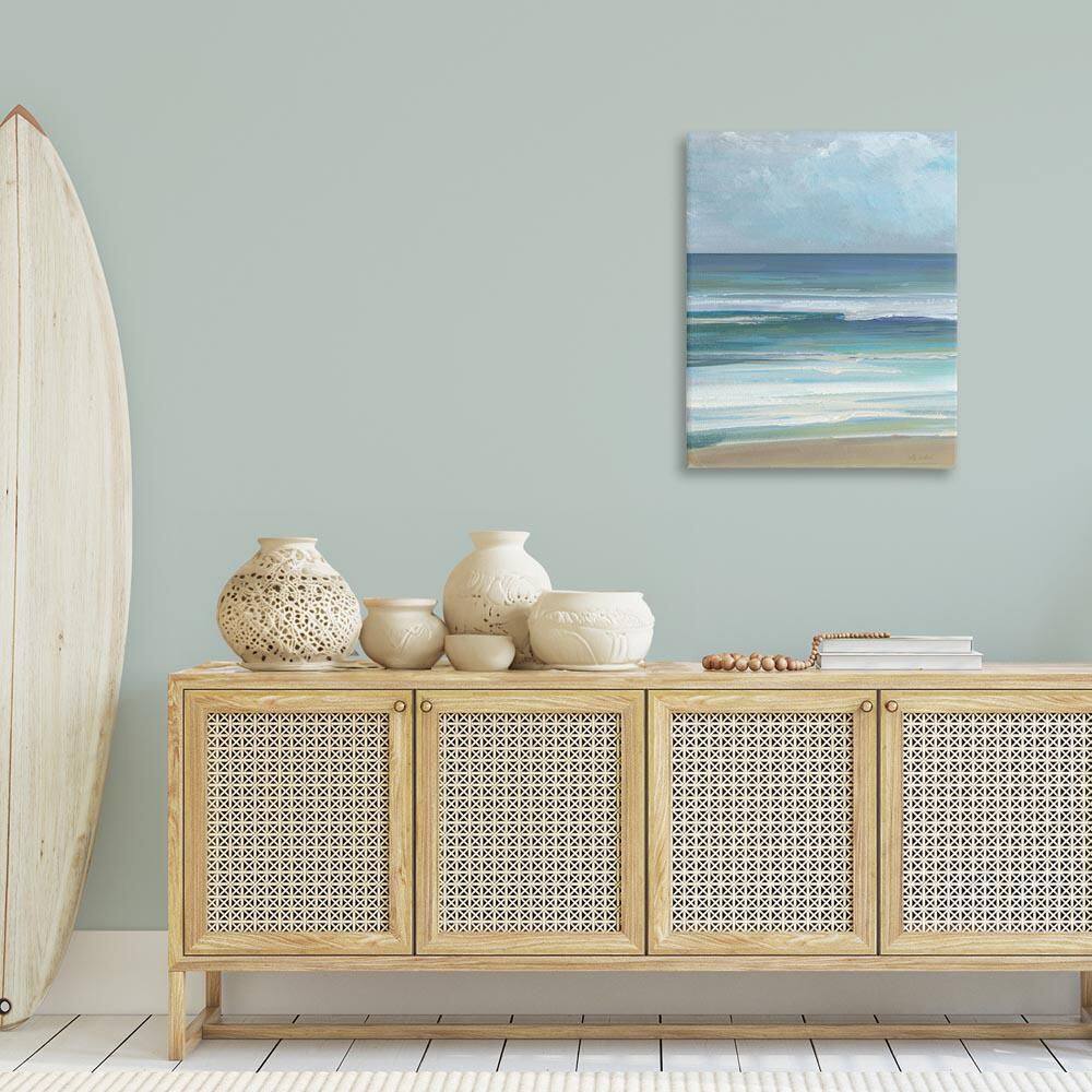 Calming Beach Wave Visage by Sally Swatland Unframed Nature Graphic Art Print 30 in. x 24 in. price history on PriceWatchPro
