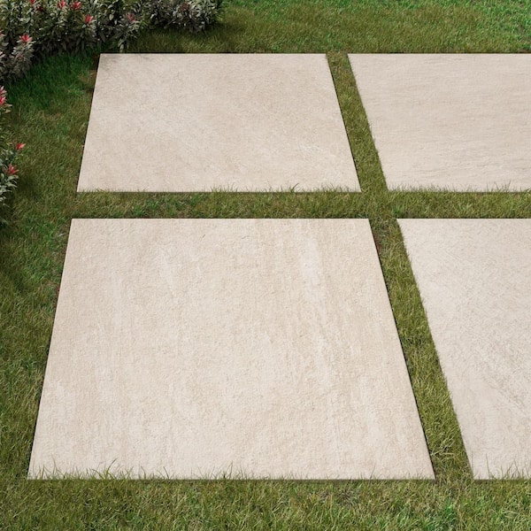 Corso Italia Alpe White 24 in. x 24 in. x 0.75 in. Stone Look