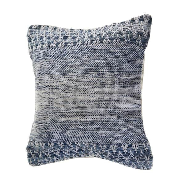 textured blue throw pillows