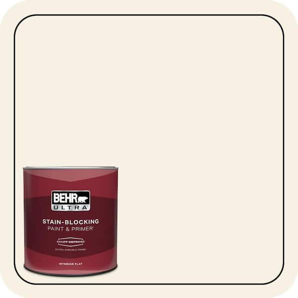 BEHR ULTRA 1 qt. #OR-W14 White Veil Extra Durable Flat Interior Paint & Primer