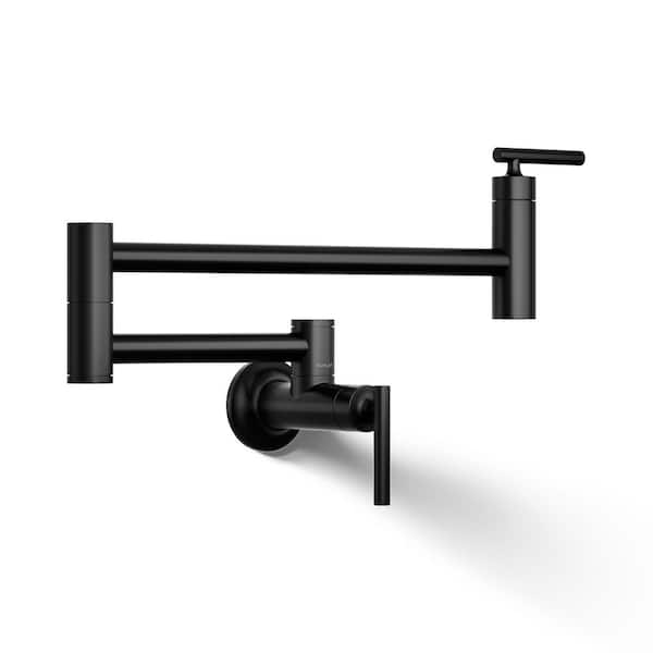 Wall Mount Pot Filler in Matte Black