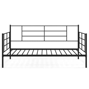 Black Twin Size Metal Daybed Heavy-Duty Sofa Bed Frame Mattress Foundation