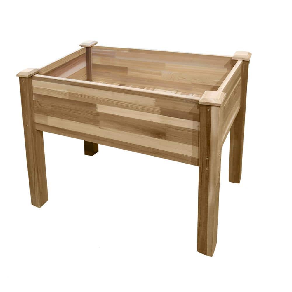 Elevated Cedar Wood Raised Garden Bed Planter Box