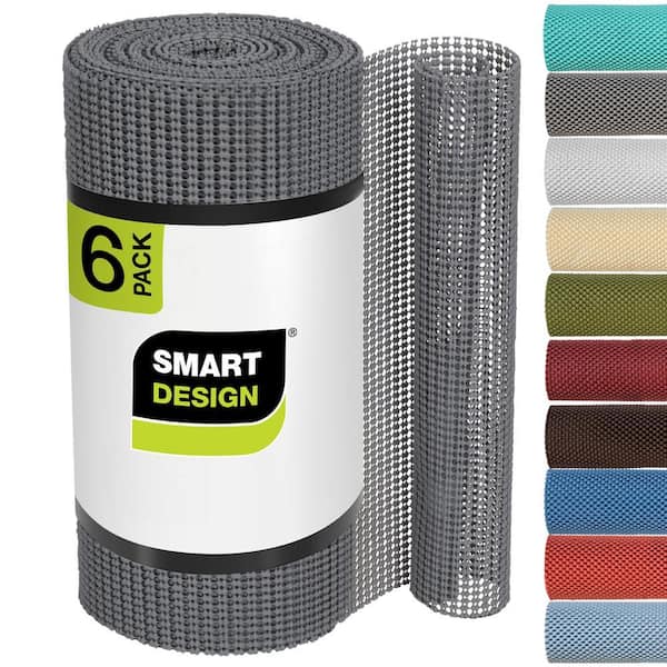Classic Graphite Gray 12 in. D x 720 in. L Solid Non-Slip, Drawer and Shelf Liners (6-Pack)
