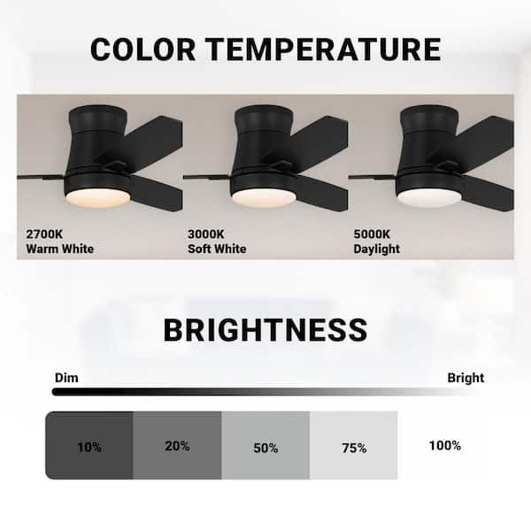 Hampton Bay Bellport 42 in. Indoor Matte Black Hugger Ceiling Fan