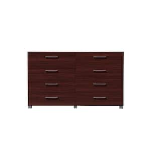 8-Drawer Mahogany Dresser 32.75 in. H x 15.75 in. W x 55.25 in. D