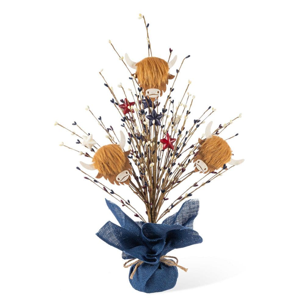 21 in. H Patriotic/ Americana Highland Cow and Berry Table Tree price history on PriceWatchPro