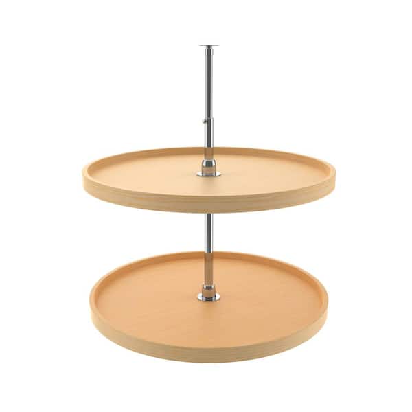 Rev-A-Shelf 26 in. H x 28 in. W x 28 in. D Wood 2-Shelf Full Circle Lazy Susan Set