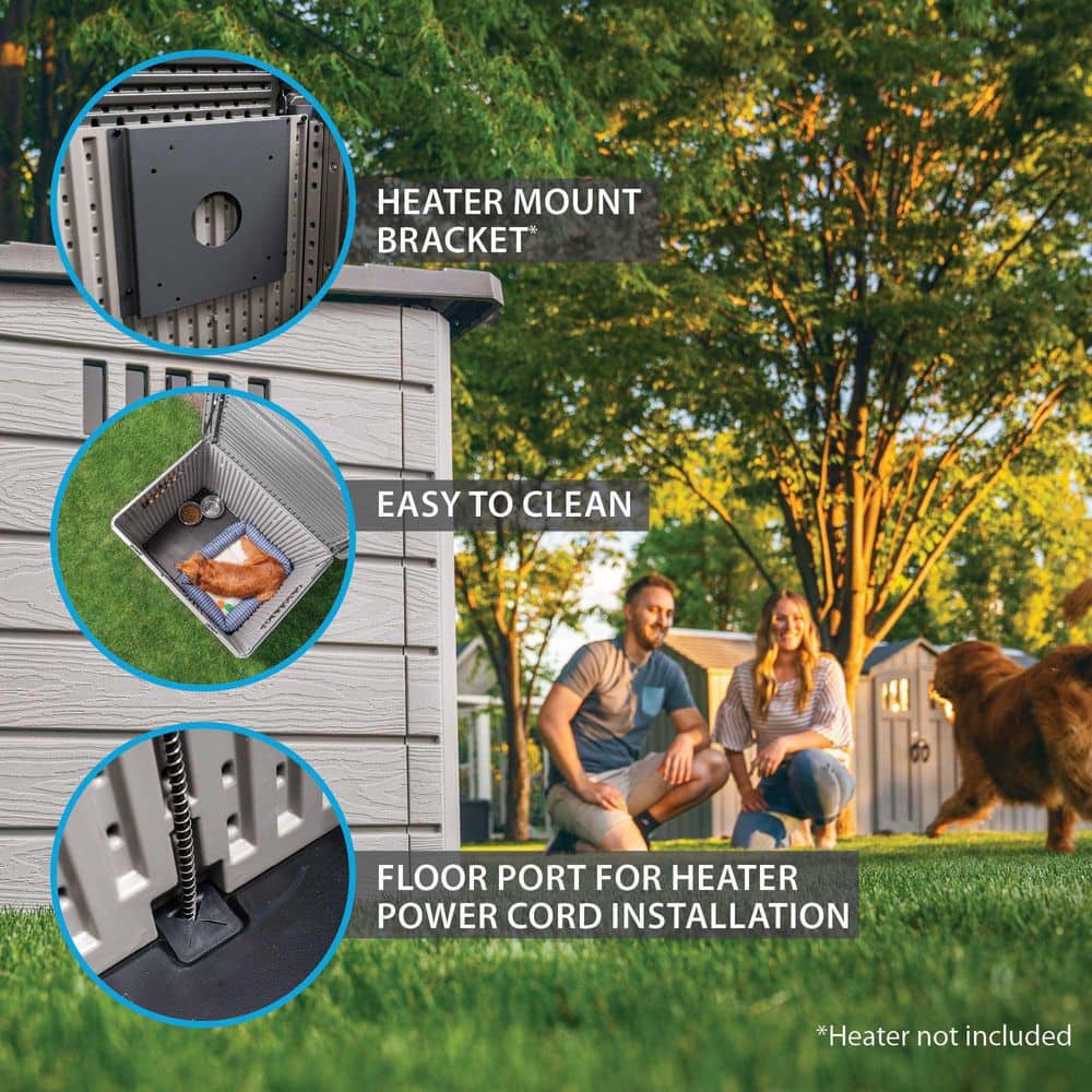 Lifetime Deluxe Beige and Gray HDPE Large Dog House