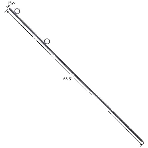 Grip Rebar 55.5 in. Steel Durable Tent Canopy Ground Stakes with Angled Ends and 1 in. Loops for Canopies (4-Pack)