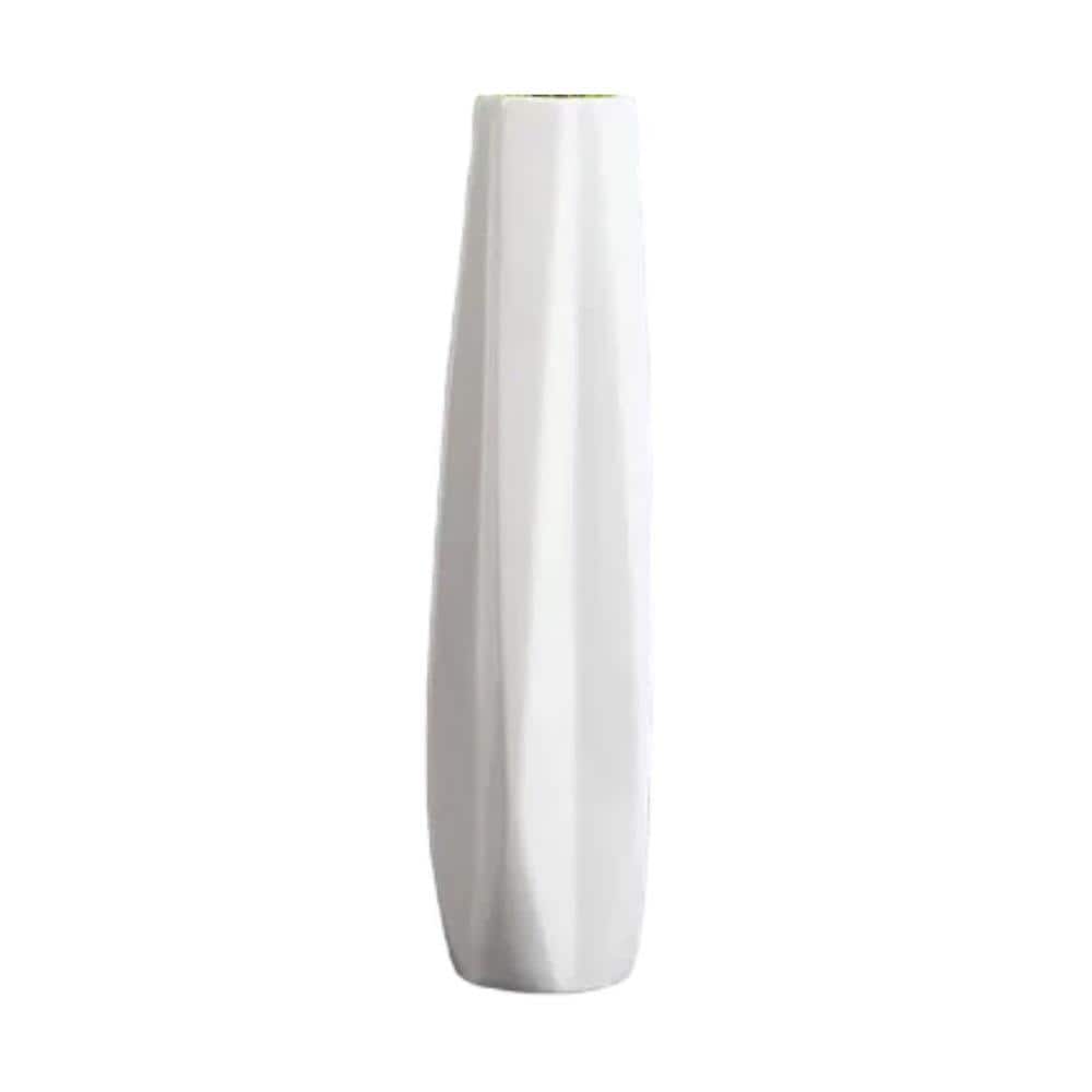 24 in. White Large Decorative Ceramic Floor Vase with 5-Stripes Design for Home Decor price history on PriceWatchPro