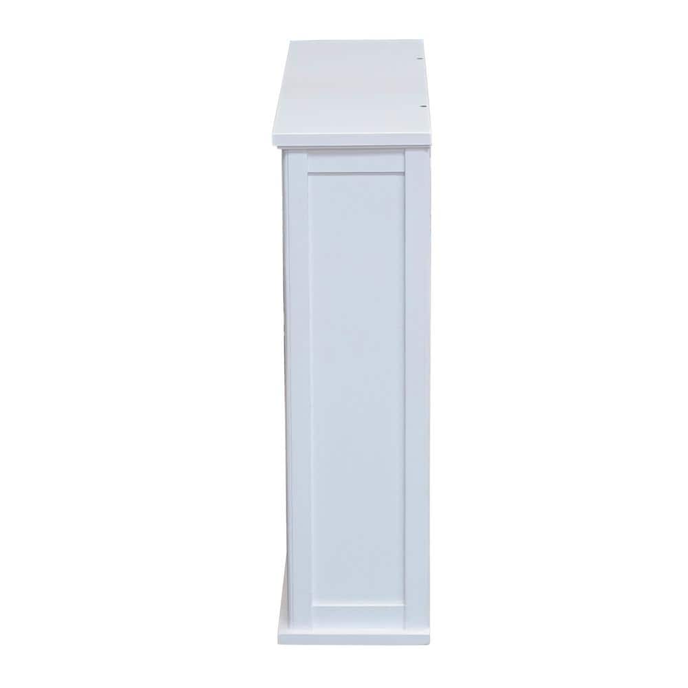 Dorset 27" White Wall Mounted Bath Storage Cabinet with Glass Doors