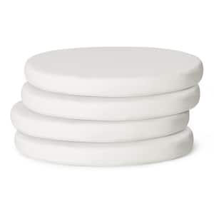 FadingFree (Set of 4) 18 in. Round Outdoor Patio Circle Dining Chair Seat Cushions in White