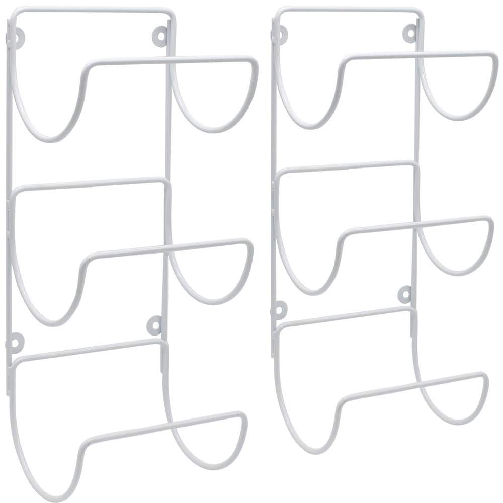 Matte White Wall Mounted Iron Towel Rack Set of 2